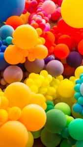 今すぐ好きな人から連絡が来るカラフルな風船の待ち受け画像