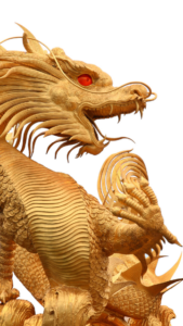 強力な金運を呼び、幸運を逃がさない金の龍の待ち受け画像