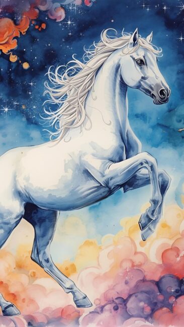 白馬の待ち受け画像