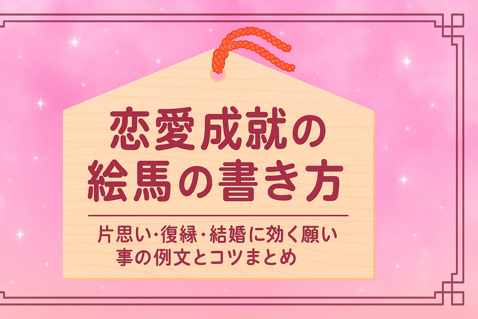 恋愛成就の絵馬の書き方｜片思い・復縁・結婚に効く願い事の例文とコツ