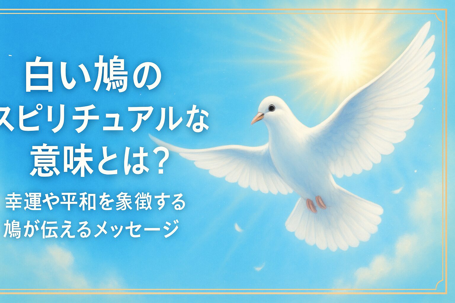 白い鳩のスピリチュアルな意味とは？幸運や平和を象徴する鳩が伝える