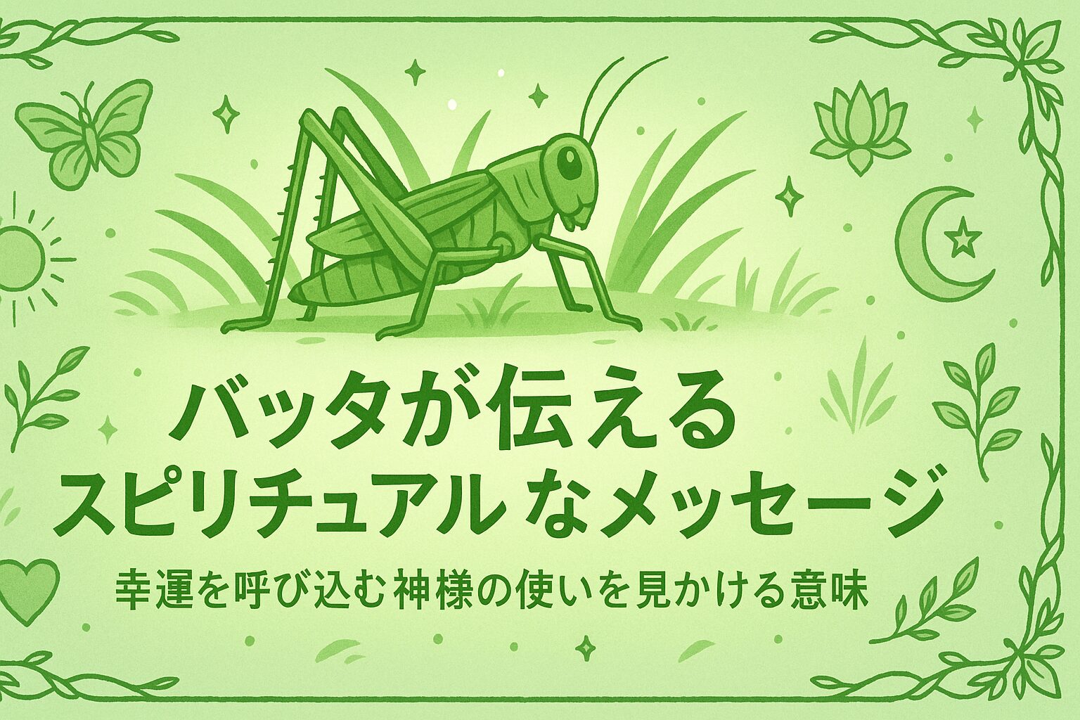 バッタが伝えるスピリチュアルなメッセージ｜幸運を呼び込む神様の使い
