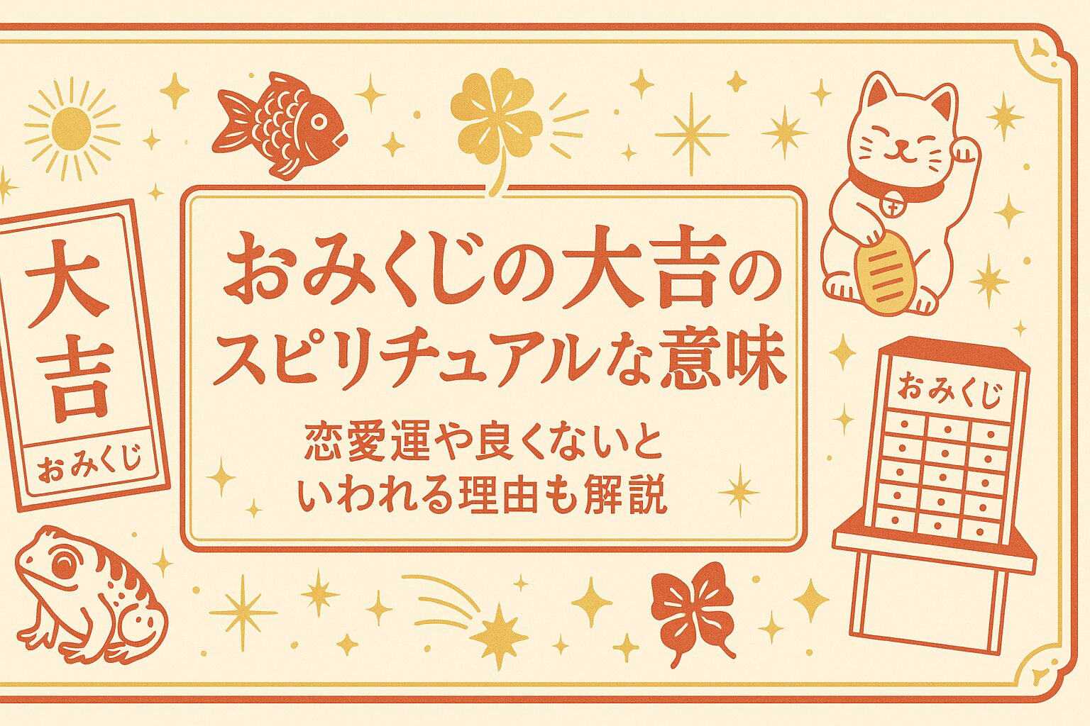 おみくじの大吉のスピリチュアルな意味｜恋愛運や良くないといわれる