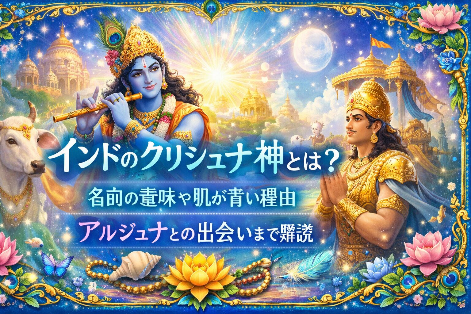 インドのクリシュナ神とは？名前の意味や肌が青い理由・アルジュナとの