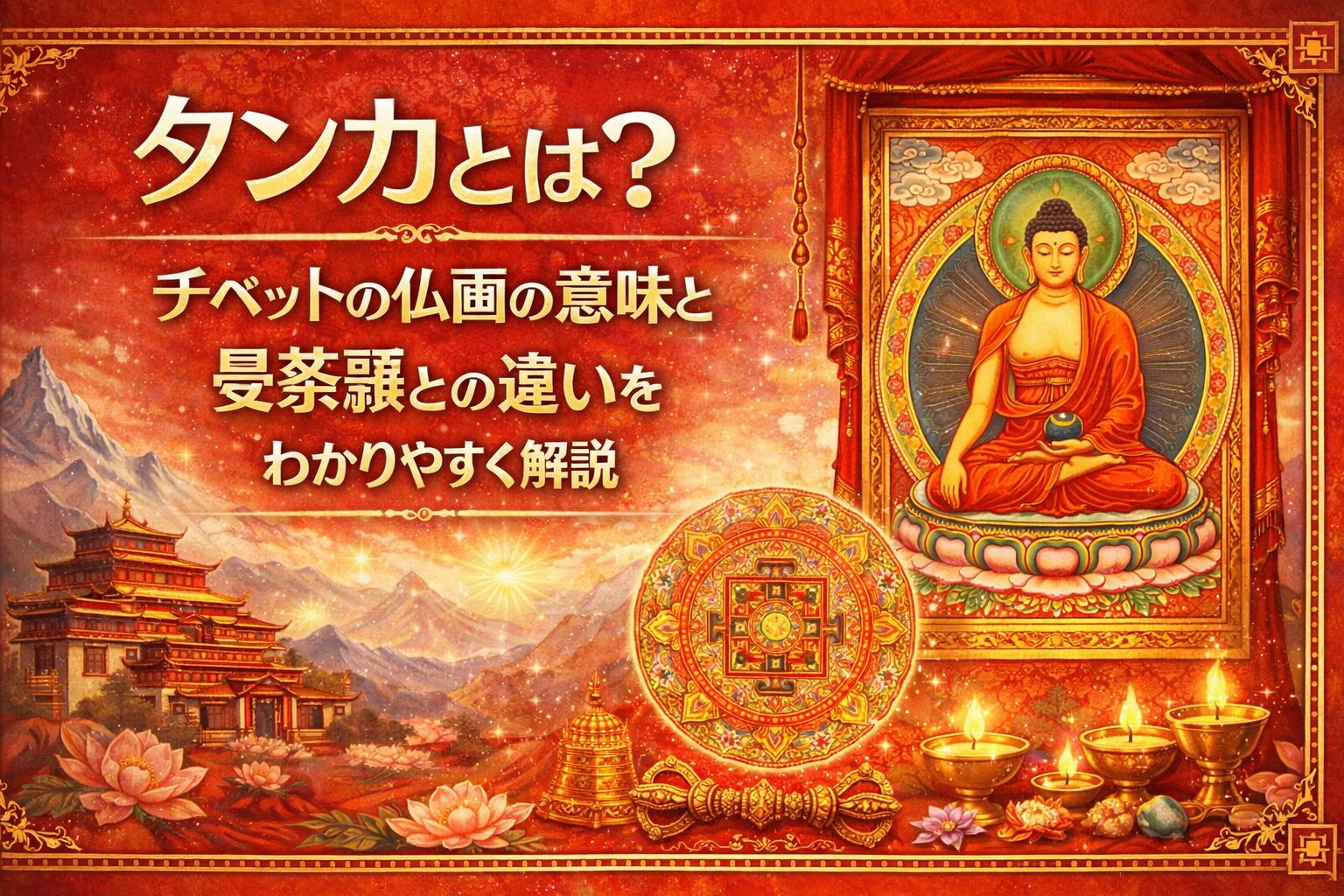 タンカとは？チベットの仏画の意味と曼荼羅との違いをわかりやすく解説