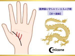 龍神様に守られている人の手相【昇り龍線】
