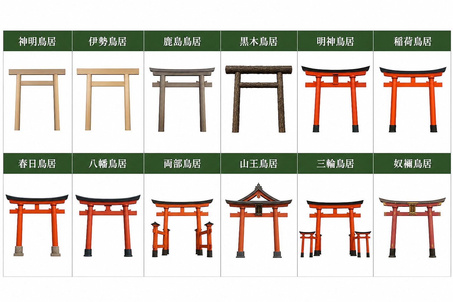 鳥居の代表的な種類一覧