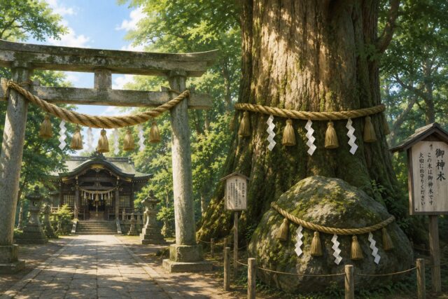 神社の鳥居や御神木に注連縄を飾る意味