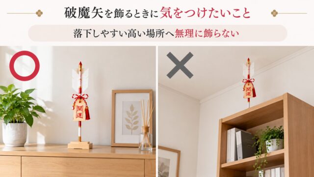 落下しやすい高い場所へ無理に飾らない