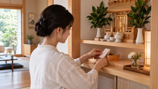 神棚がある場合は近くで大切に保管する方法もある