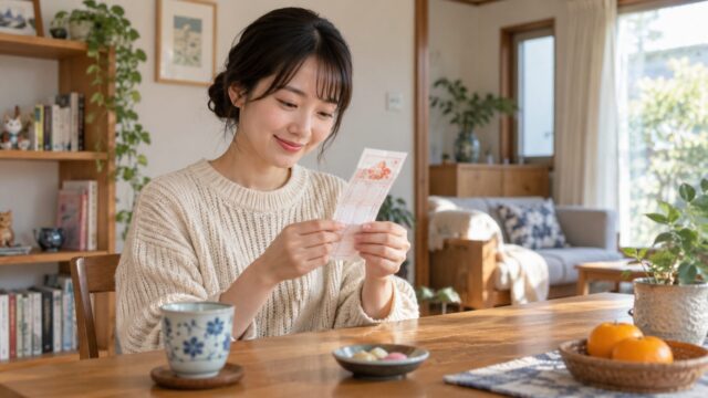 おみくじに書かれた言葉を何度も読み返せる
