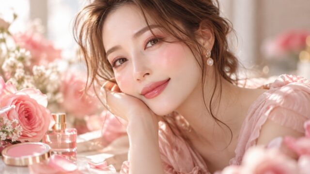 恋愛運アップ|優しい眉と血色感のあるピンクメイク