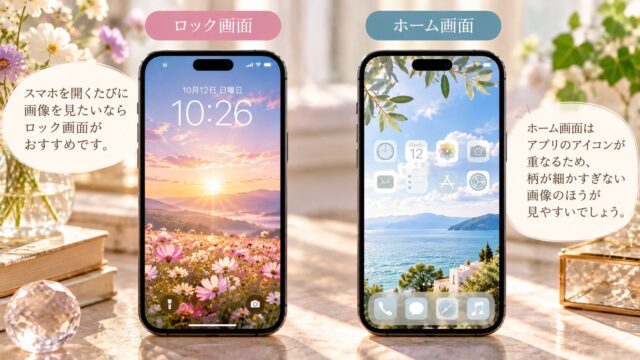 ロック画面とホーム画面はどちらに設定する?