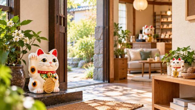 招き猫の置き場所はどこがいい?玄関・お店・部屋での飾り方