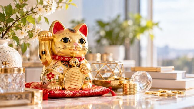 金運アップや貯蓄を願うなら右手の招き猫