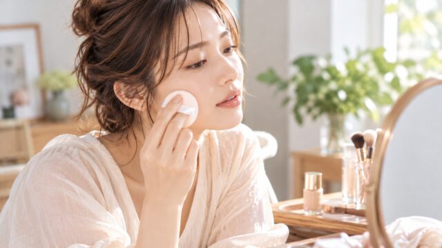 ベースメイク|厚塗りを避けて自然なツヤやセミマット肌に