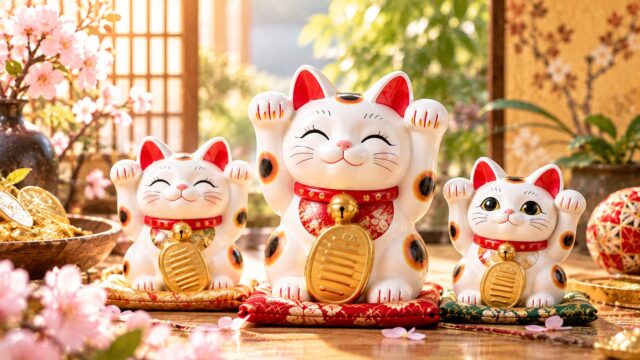 両手を上げた招き猫の意味とは?手の高さによる違いも解説